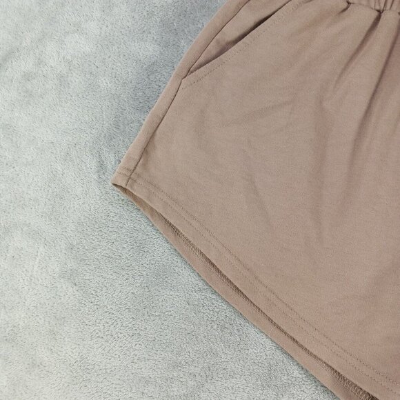 Automet Sweatshorts Size SMALL(4-6) Rayon Casual Terry Knit Taupe Athleisure - Picture 5 of 10